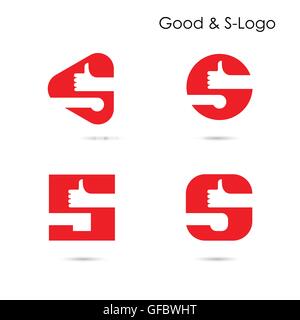 Bon logo et S- lettre résumé icône logo design logo Main.et S- vecteur conception alphabet lettre.L'entreprise et de l'éducation. Illustration de Vecteur