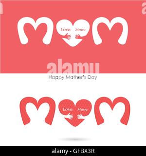 Happy Mothers Day.Love Heart logo soins.L'amour et heureuse fête des concept d'arrière-plan.Vector illustration Illustration de Vecteur