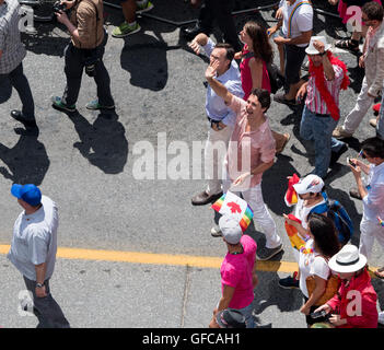 Gay Pride Toronto 2016 John tory et Justin Trudeau Banque D'Images