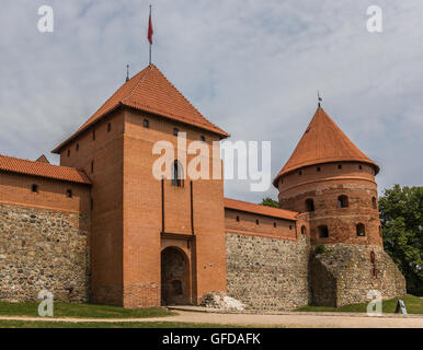 Porte de la brique rouge Château Trakai en Lituanie Banque D'Images