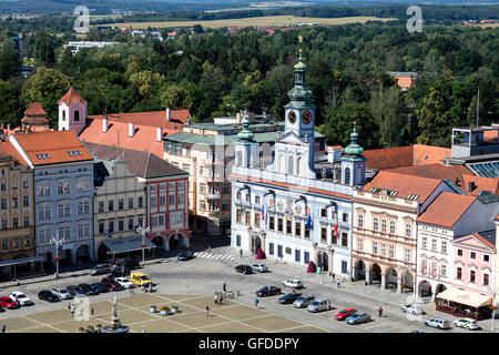 Centre historique de Ceske Budejovice, Budweis, Budvar, la Bohême du Sud, République Tchèque Banque D'Images