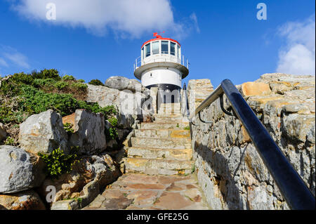Escaliers menant au vieux phare de Cape point, une icône importante de la péninsule du Cap. Afrique du Sud, voyages et tourisme en Afrique Banque D'Images