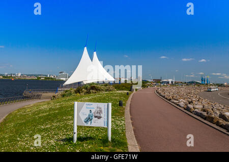 Le Scott de l'Antarctique Exposition sur le Barrage de Cardiff Bay, South Glamorgan, Pays de Galles, Royaume-Uni Banque D'Images