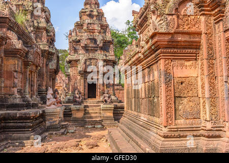 Temple de Banteay Srei, Siem Reap, Cambodge Banque D'Images