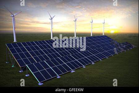 L'image de rendu 3D représentant l'énergie verte Banque D'Images