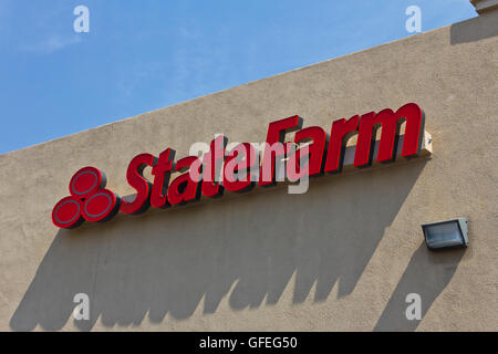Las Vegas - Circa Juillet 2016 : l'emplacement des consommateurs d'assurance State Farm. State Farm propose des Assurances et Services Financiers I Banque D'Images