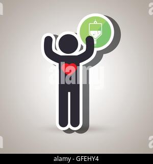 Personne silhouette coeur lab Illustration de Vecteur