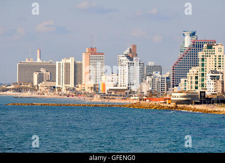 Israël, Tel Aviv hôtels du bord de mer Banque D'Images