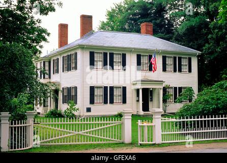 Une fois la maison de l'écrivain accueil Ralph Waldo Emerson dans village historique de Concord, près de Boston, Massachusetts, New England, USA Banque D'Images