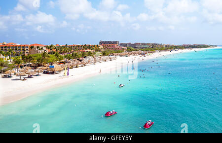 Antenne de Eagle Beach à Aruba dans les Caraïbes Banque D'Images