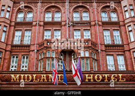 Midland Hotel, façade extérieure. Manchester City, Angleterre, Royaume-Uni, Royaume-Uni, Europe. Architecture. Style baroque édouardien Banque D'Images