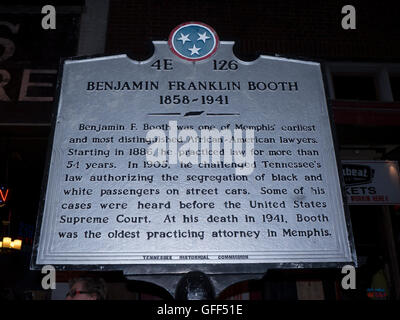 Inscrivez-vous sur Beale Street à Memphis Tennessee USA Banque D'Images