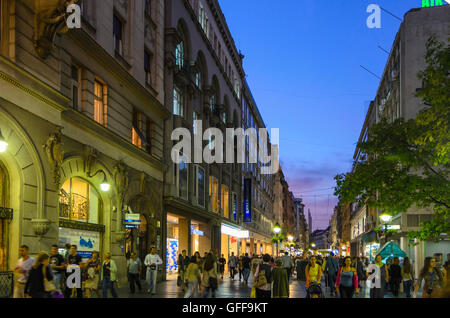 Belgrade, Belgrade : zone piétonne Knez Mihailova dans la vieille ville, la Serbie, , Banque D'Images