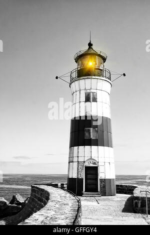 Schleimuende phare nord, sur la mer Baltique, Schleswig-Holstein, Allemagne, mer de l'Est Banque D'Images