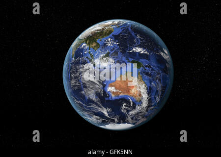 Vue détaillée de la Terre de l'espace, montrant l'Australie et l'Asie du Sud Est. Éléments de cette image fournie par la NASA Banque D'Images