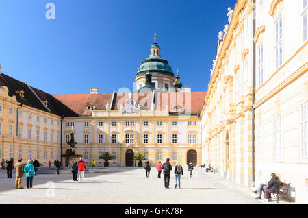 Abbaye de Melk Melk : Monastère, Prélats cour et la collégiale, l'Autriche, Niederösterreich, Autriche, Wachau Banque D'Images