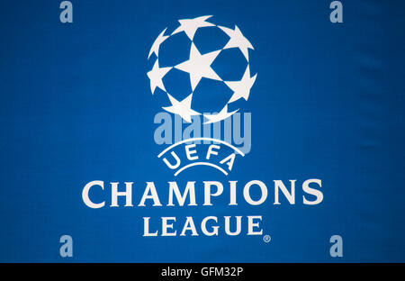 Logo das des 'Champions League FIFA", Berlin. Banque D'Images