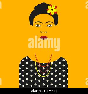 Frida Kahlo Vector illustration Illustration de Vecteur