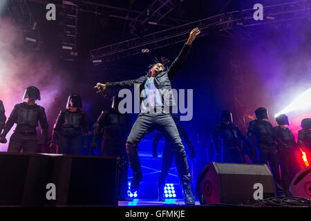 Chicago, Illinois, USA. 30 juillet, 2016. MENSA VIC rappeur effectue en direct lors du Festival de musique Lollapalooza au Grant Park de Chicago, Illinois © Daniel DeSlover/ZUMA/Alamy Fil Live News Banque D'Images