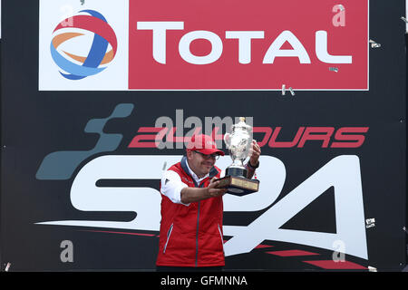 Spa Francorchamps, France. 31 juillet, 2016. 24 Heures de Spa endurance. CHRIS REINKE (DEU) AUDI SPORT REÇOIT LA COUPE DU ROI : l'action de Crédit Plus Sport/Alamy Live News Banque D'Images