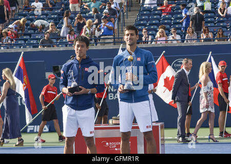 Toronto. 31 juillet, 2016. Novak Djokovic remporte la Coupe Rogers de Tennis, défaisant Kei Nishikori en finale de Toronto Centre d'Aviva. 31 juillet, 2016. 6-3, 7-5. Credit : Joao Luiz de Franco/ZUMA/Alamy Fil Live News Banque D'Images