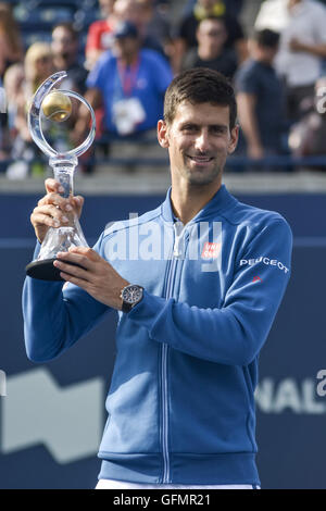 Toronto. 31 juillet, 2016. Novak Djokovic remporte la Coupe Rogers de Tennis, défaisant Kei Nishikori en finale de Toronto Centre d'Aviva. 31 juillet, 2016. 6-3, 7-5. Credit : Joao Luiz de Franco/ZUMA/Alamy Fil Live News Banque D'Images