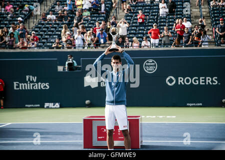 31 juillet 2016 - Novak Djokovic bat Kei Nishikori en finale de la Coupe Rogers, hommes, 6-3, 7-5 © © /ZUMA Wire/Alamy Live News Banque D'Images