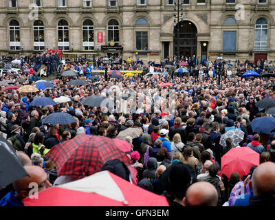 Liverpool, Royaume-Uni. 1er août 2016. Leader du travail adresses Jeremy Corbyn un rassemblement à Liverpool dans le cadre de son offre pour lutter contre le défi à son leadership.1er août 2016. Credit : ALAN EDWARDS/Alamy Live News Banque D'Images