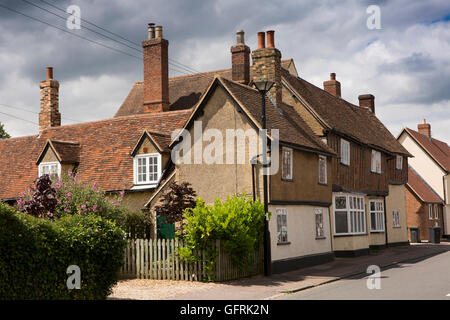 Royaume-uni, Angleterre, Bedfordshire, Elstow, High Street, rendu historique, maison à pans de bois Banque D'Images