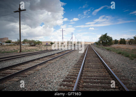 Vue en perspective de la voie ferrée dans la région de Thompson Utah USA Banque D'Images