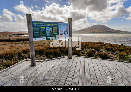 Information board à Ballycroy Parc National dans le comté de Mayo, Irlande Banque D'Images