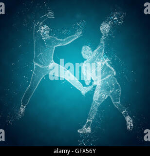 Illustration de l'abstract joueurs de handball en action. Effet glace cristal Banque D'Images