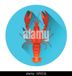 L'icône d'aliments frais Fruits de mer homard Illustration de Vecteur