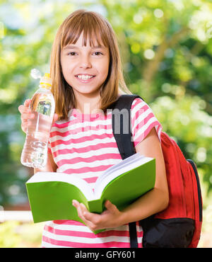 Retour à l'école de fille Banque D'Images