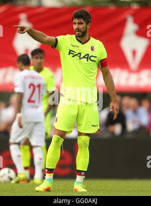 Kitzbuehel, Autriche. 2 Août, 2016. Bologna's Luca Rossettini en action lors d'un test match entre 1. FC Cologne et FC Bologne au camp d'entraînement à Langau Stadion à Kitzbuehel, Autriche, 2 août 2016. PHOOTO : INA FASSBENDER/dpa/Alamy Live News Banque D'Images