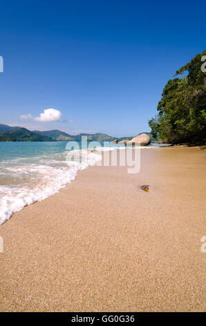 Paysage de la plage de l'île de pygargues à tête à Paraty Brésil Banque D'Images