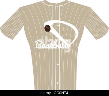 Baseball-shirt isolé avec quelques silhouettes sur fond blanc Illustration de Vecteur