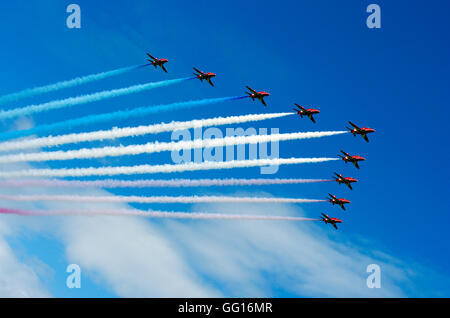 L'équipe de voltige aérienne de la Royal Air Force des flèches rouges Banque D'Images