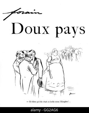 Dessin de Jean-Louis Forain (1852-1931). "Douce Patrie" (traduction littérale de l'anglais : 'Soft' pays et donc le jeu de mots) Août 1895 France Paris. Bibliothèque nationale Banque D'Images