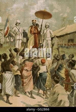 Empire colonial français sous la 3ème République Le nouveau roi du Dahomey 1894 Colonisation - France Banque D'Images