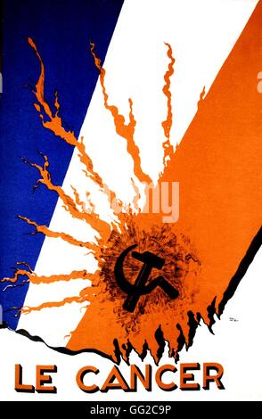 Dessin de Paul Iribe. "Cancer". Le communisme vu comme le cancer de la France 1934 France Banque D'Images