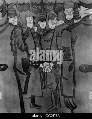 Gouvernement de Vichy, la caricature en choeur "ontoire" (Hitler et Pétain) Le 22 octobre 1940, la France, la Seconde Guerre mondiale Guerre mondiale Banque D'Images