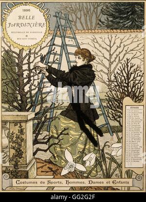 Eugène Grasset école française page Calendrier de La Belle Jardiniere, année 1896 : le mois de février l'élaboration Banque D'Images