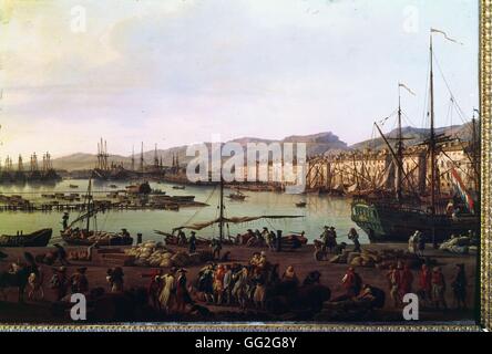 Joseph Vernet école française Détail de la partie droite de la peinture 'Troisième Vue de Toulon : vue sur le vieux port depuis le côté de la food stores' 1756 Huile sur toile Paris, musée de la Marine Banque D'Images