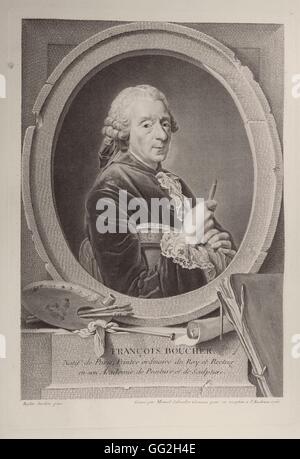 Salvador Carmona Manuel, après Alexandre Roslin François Boucher, (1703-1770), peintre Français 1761 Gravure Banque D'Images