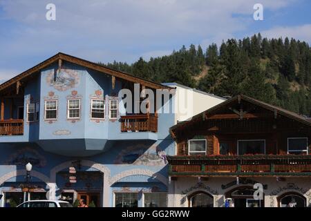 Leavenworth, ville à thème allemand dans l'état de Washington, USA Banque D'Images