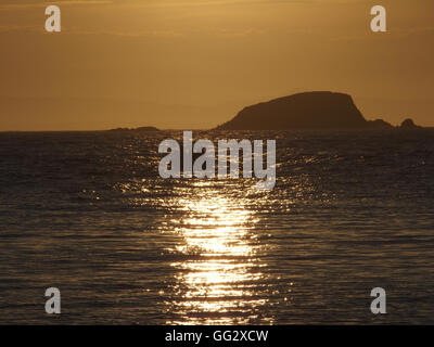 Bateau à rames, Coucher de soleil, West Bay, North Berwick Banque D'Images