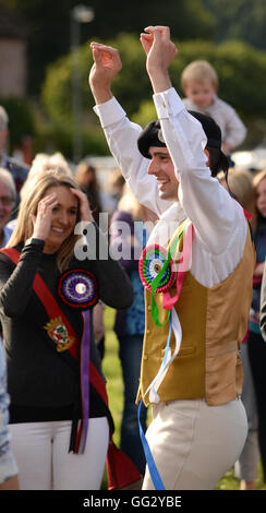 La première semaine civique Coldstream d Rideouts est de Norham où James IV a pris le château de Norham avant sa défaite à Flodden en 1513 Banque D'Images