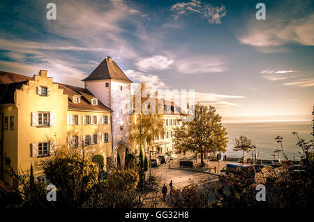 Meersburg sur le lac de Constance / Bodensee en été Banque D'Images