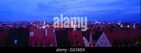 Vue sur l'horizon de Nuremberg, Allemagne Banque D'Images